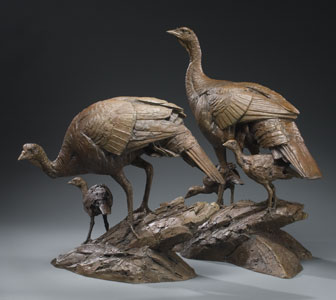 hen poult turkey sculpture Walter Matia
