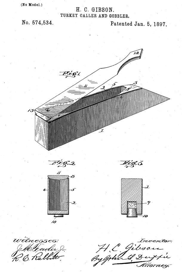 Henry C. Gibson 1897 box call patent