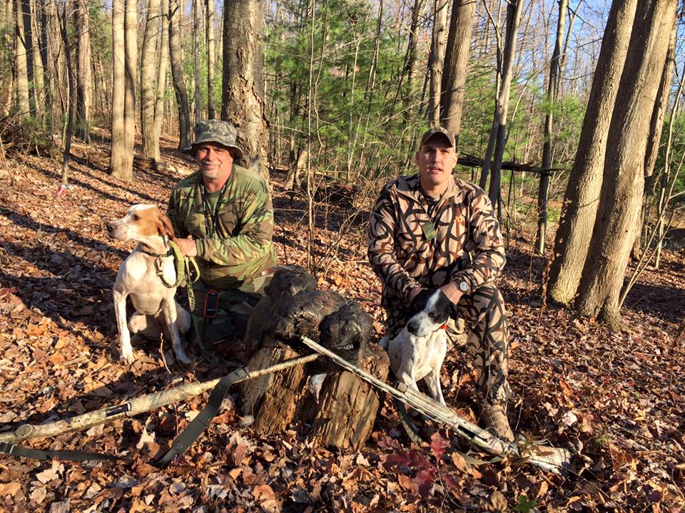 2 Pennslvania turkey dogs with their hunters and birds