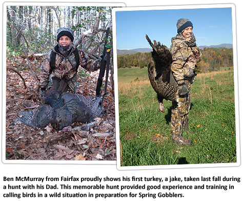 Young hunter with Virginia fall turkey